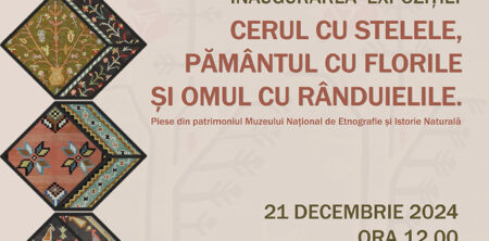 Expoziția „Cerul cu stelele, pământul cu florile și omul cu rânduielile”. Piese din Patrimoniul Muzeului Național de Etnografie și Istorie Naturală.