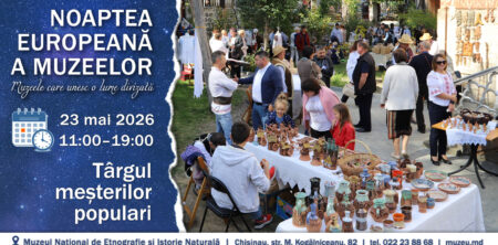 Târgul Meșterilor Populari la Muzeul Național de Etnografie și Istorie Naturală dedicat Zilei Internaționale a Muzeelor și Nopții Europene a Muzeelor sub genericul „Muzee care unesc o lume divizată”